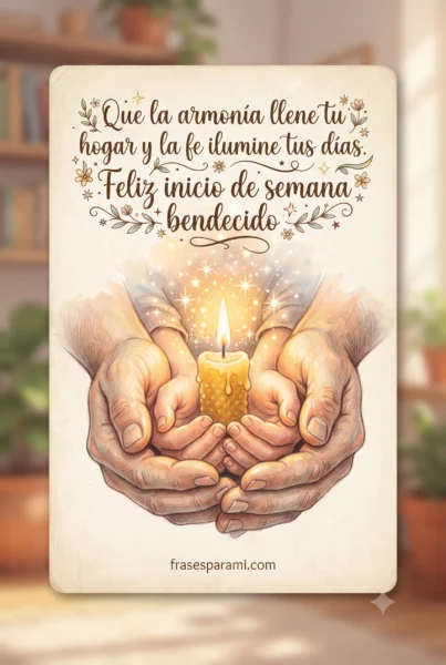 Postal con mensaje de armonía y fe para el fin de semana