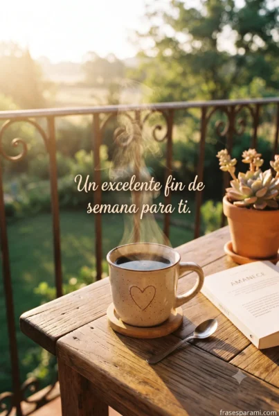 Taza de café deseando un excelente fin de semana