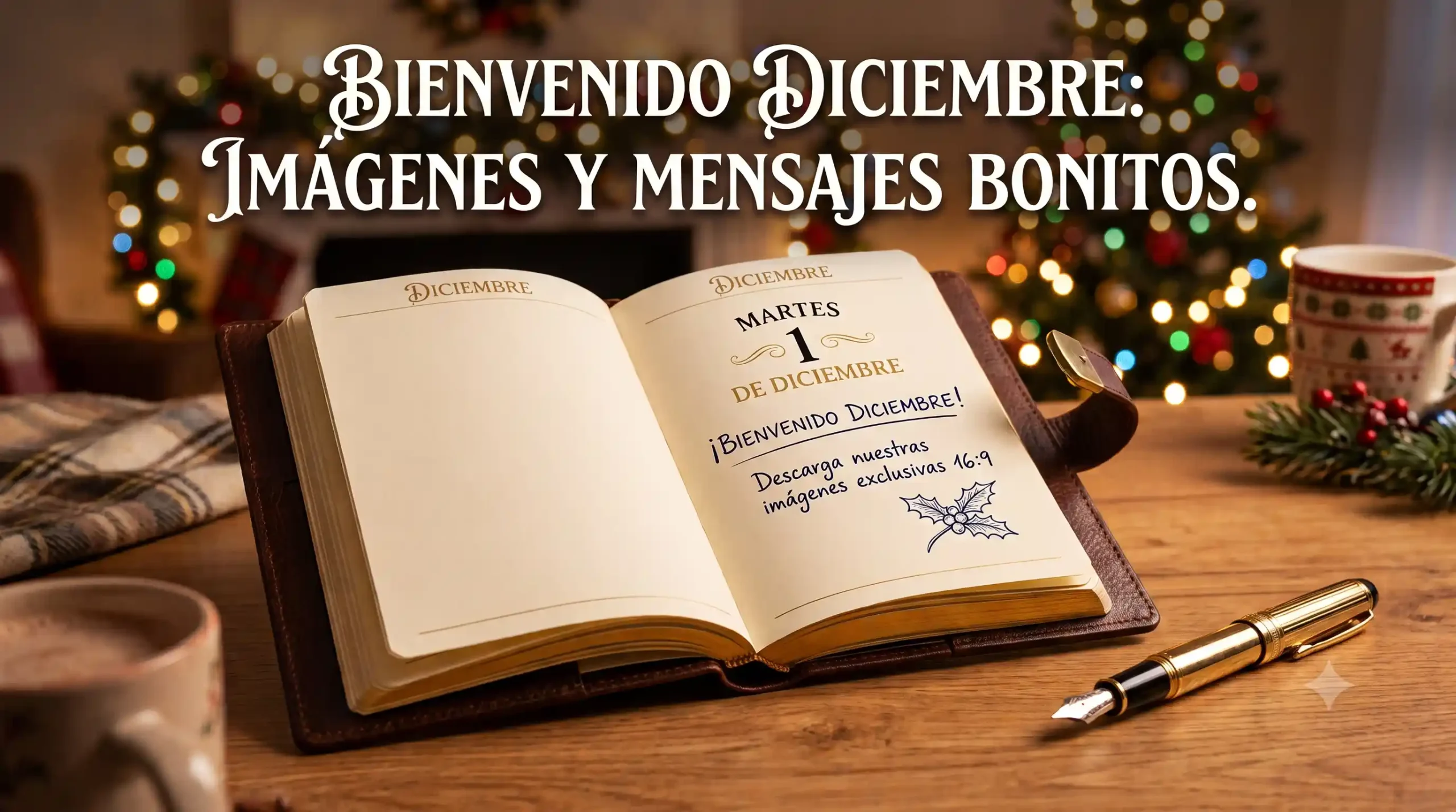 Imagen destacada de bienvenida al mes de diciembre con estilo navideño