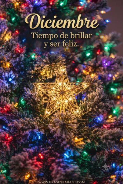 Imagen de árbol de Navidad con frase para compartir en redes