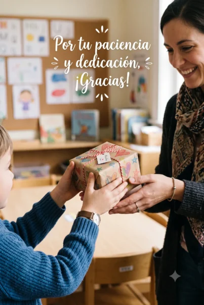Detalle especial para demostrar gratitud a la docente