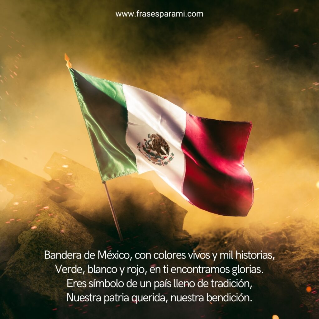 Poema a la bandera de México para niños