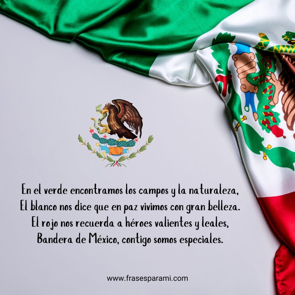 poema a la bandera de México para niños de preescolar