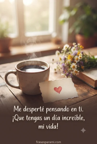 Imagen de carta de amor para mi novio de buenos días con taza de café