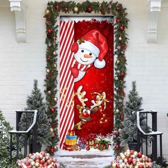 decoración de puertas para navidad