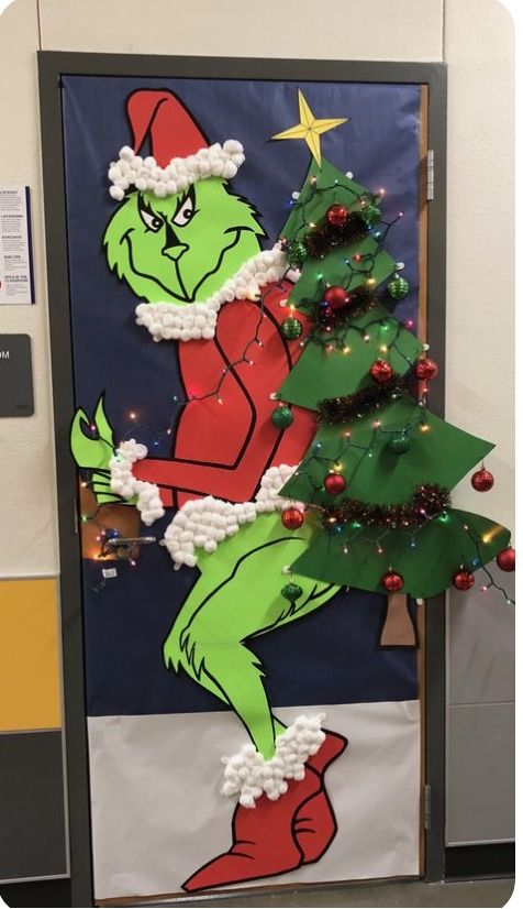 oficina puertas decoradas de navidad