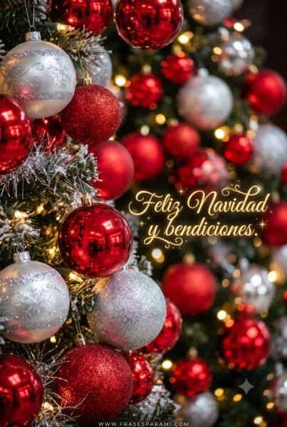 Postales de Navidad con esferas rojas brillantes