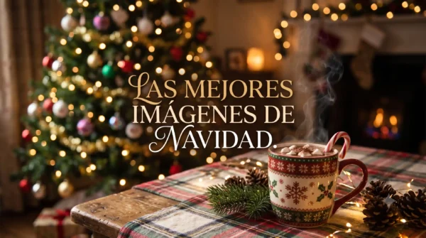 Imagen destacada de Navidad con luces y chocolate caliente