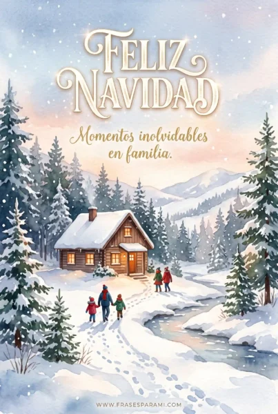 Imagen vertical de paisaje navideño estilo acuarela