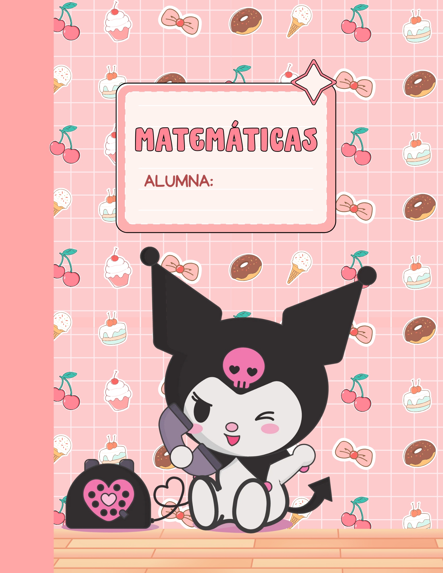 portada de matematicas de kuromi