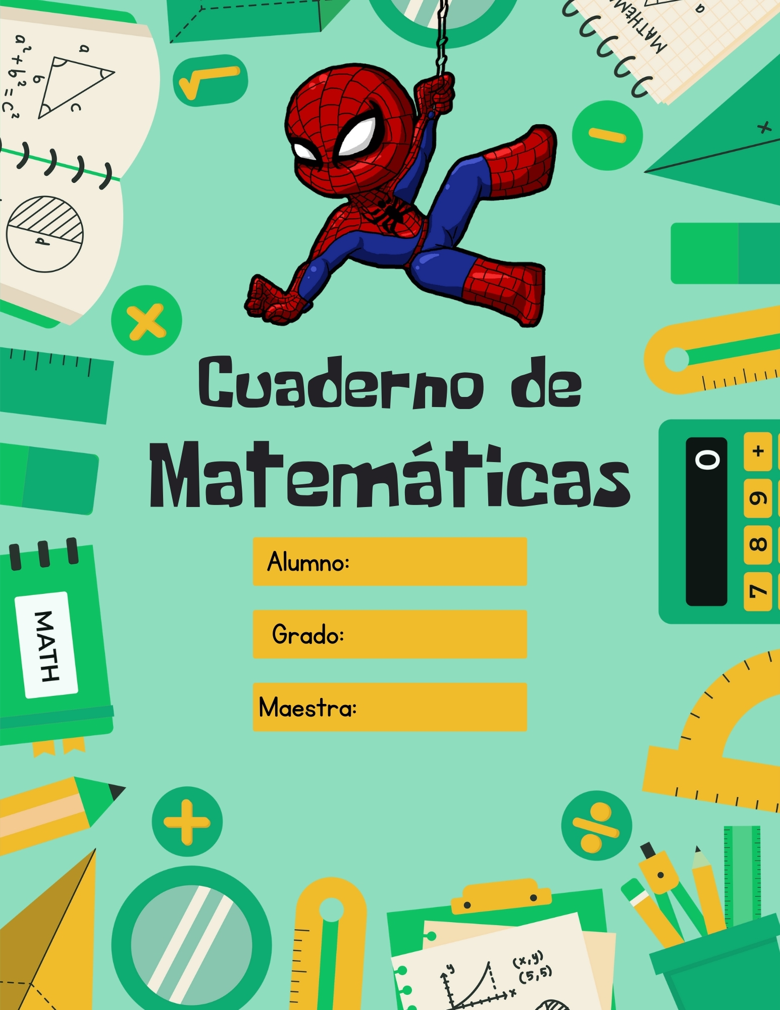 portada de matematicas de spiderman