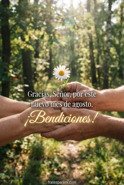 Postal de gratitud y bendiciones para el mes de agosto