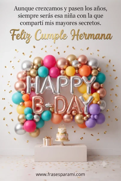Imagen vertical festiva con globos y confeti para felicitación