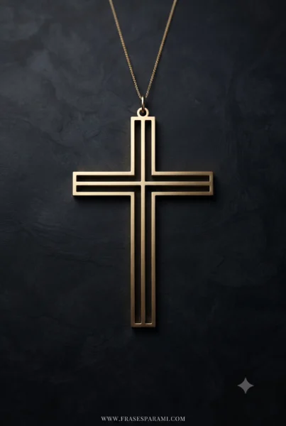 Imagen vertical sin texto de cruz dorada minimalista para celular