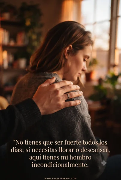 Frase de aliento para un familiar triste en imagen vertical