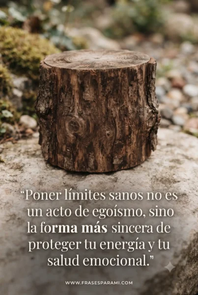 Reflexión sobre límites sanos y amor propio en imagen vertical