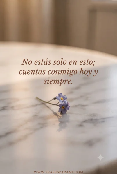 Imagen con frase de apoyo y amistad para enviar por chat