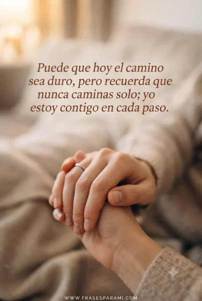 Imagen con frase de aliento y compañía para momentos difíciles