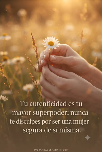 Imagen con frase de autenticidad y empoderamiento femenino