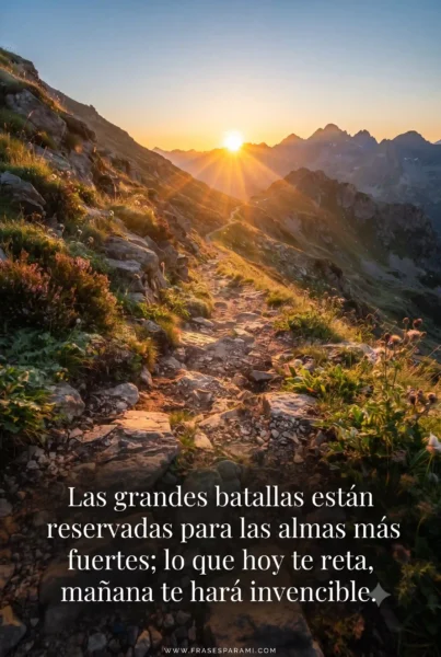 Frase de superación y fuerza interior en imagen vertical