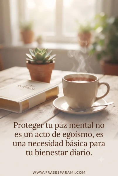 Frase de paz mental y bienestar en imagen vertical para descargar