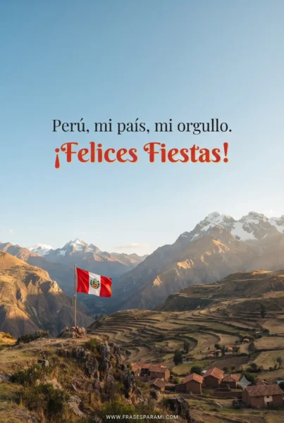 Paisaje andino con bandera del Perú para estados de WhatsApp