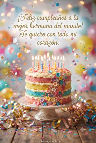 Imagen de feliz cumpleaños hermana para WhatsApp