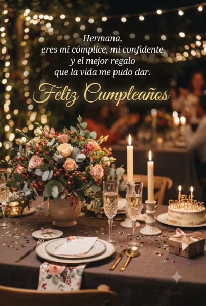 Imagen vertical de celebración sin personas con frase de cumpleaños