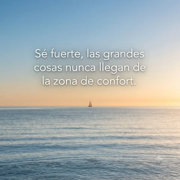 Fotografía cuadrada 1:1 de horizonte de mar con mensaje motivador para perfil.
